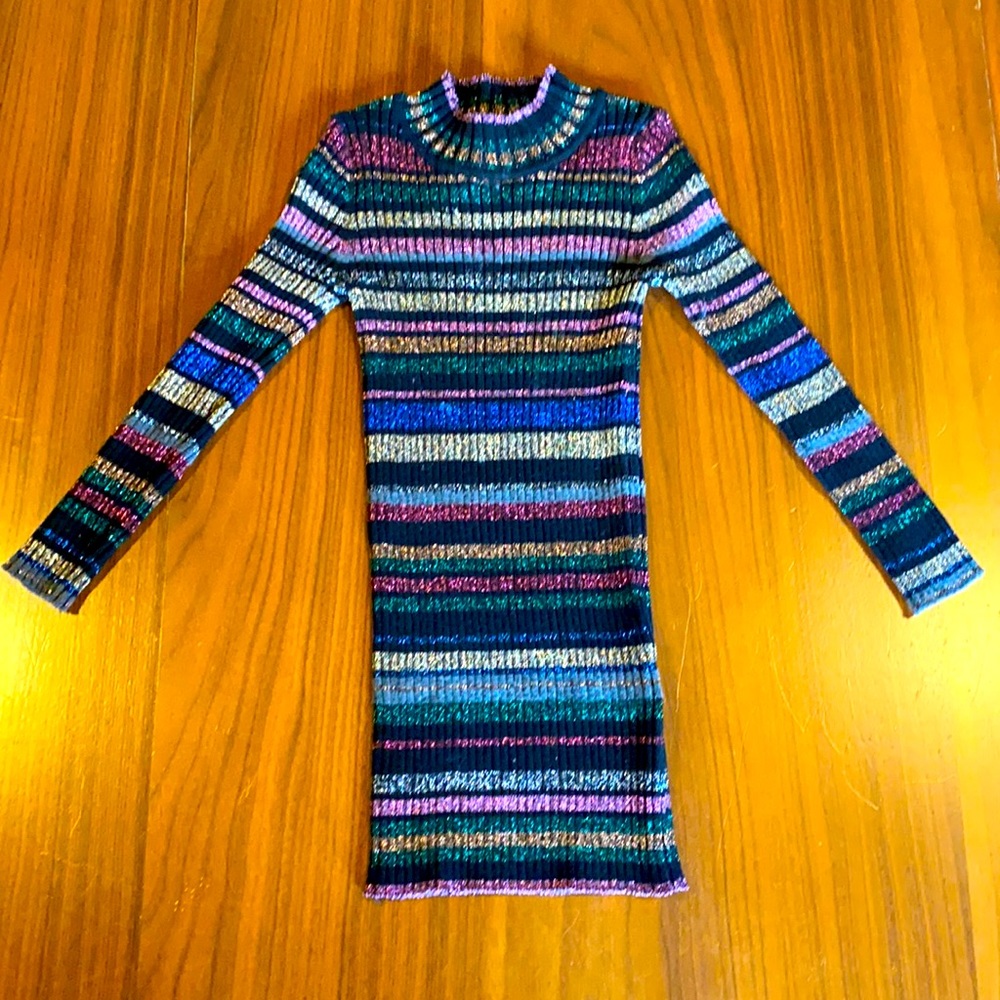 Milly Minis Striped Metallic Dress